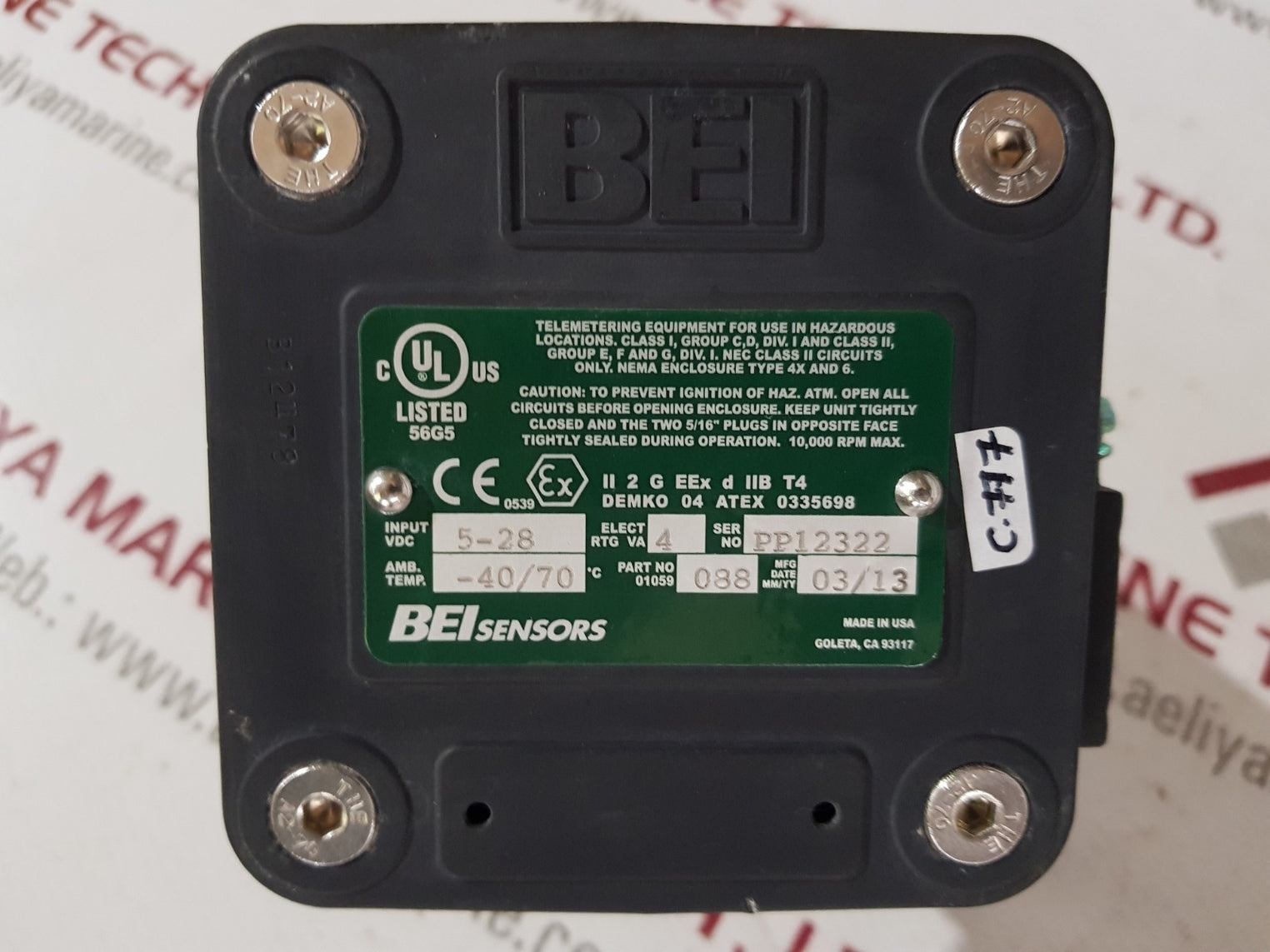 BEI sensors h38d-30-abc-28v/5-sc-cen-s optical encoder