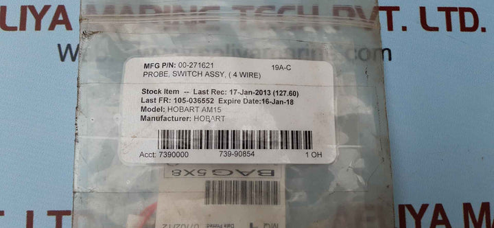 Parker rf2000 dishwasher probe assy 120vac