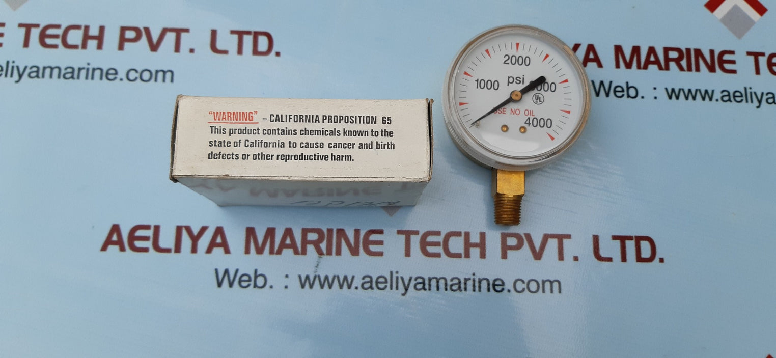 1/4npt bras gauge 4000psi