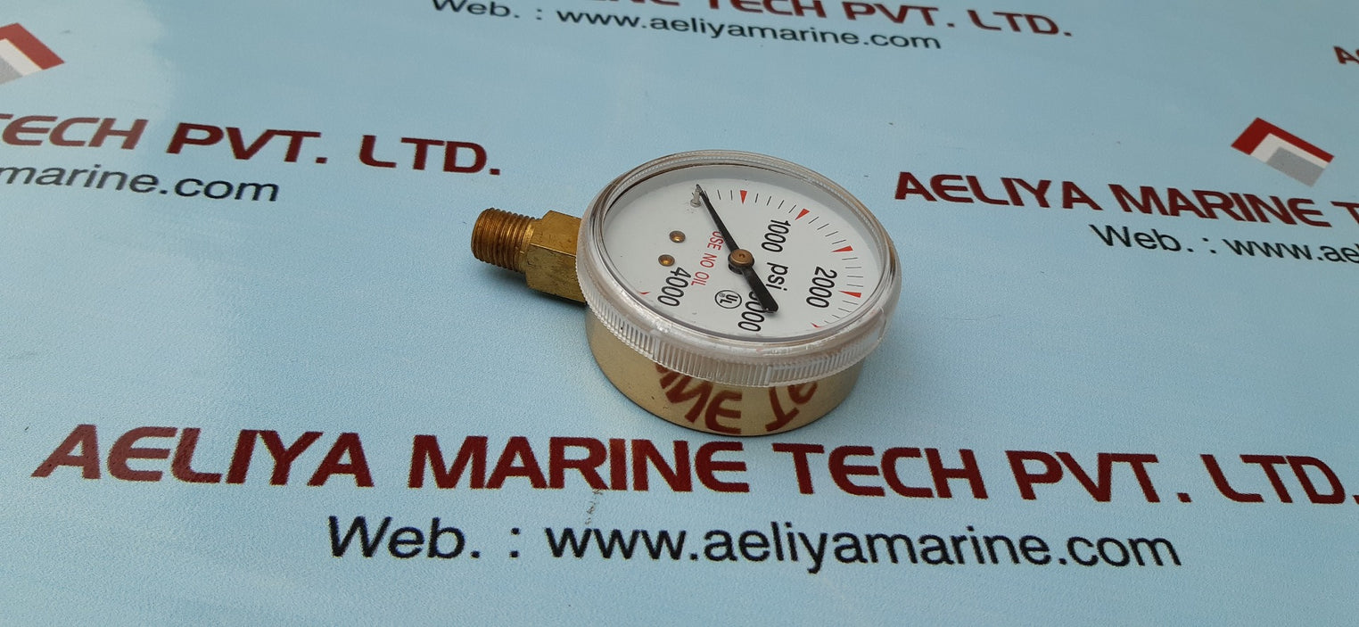 1/4npt bras gauge 4000psi
