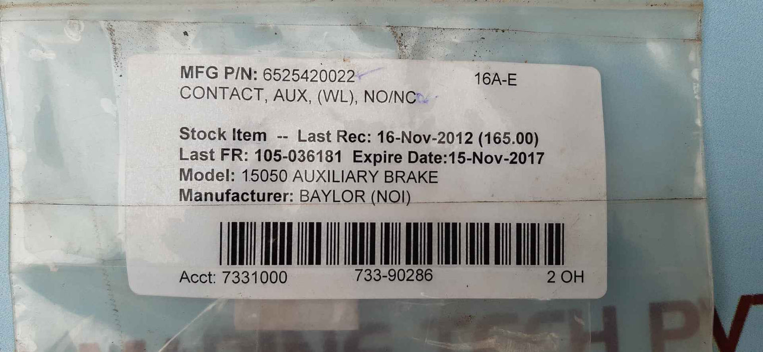 Joslyn clark 5m-065 auxiliary contact