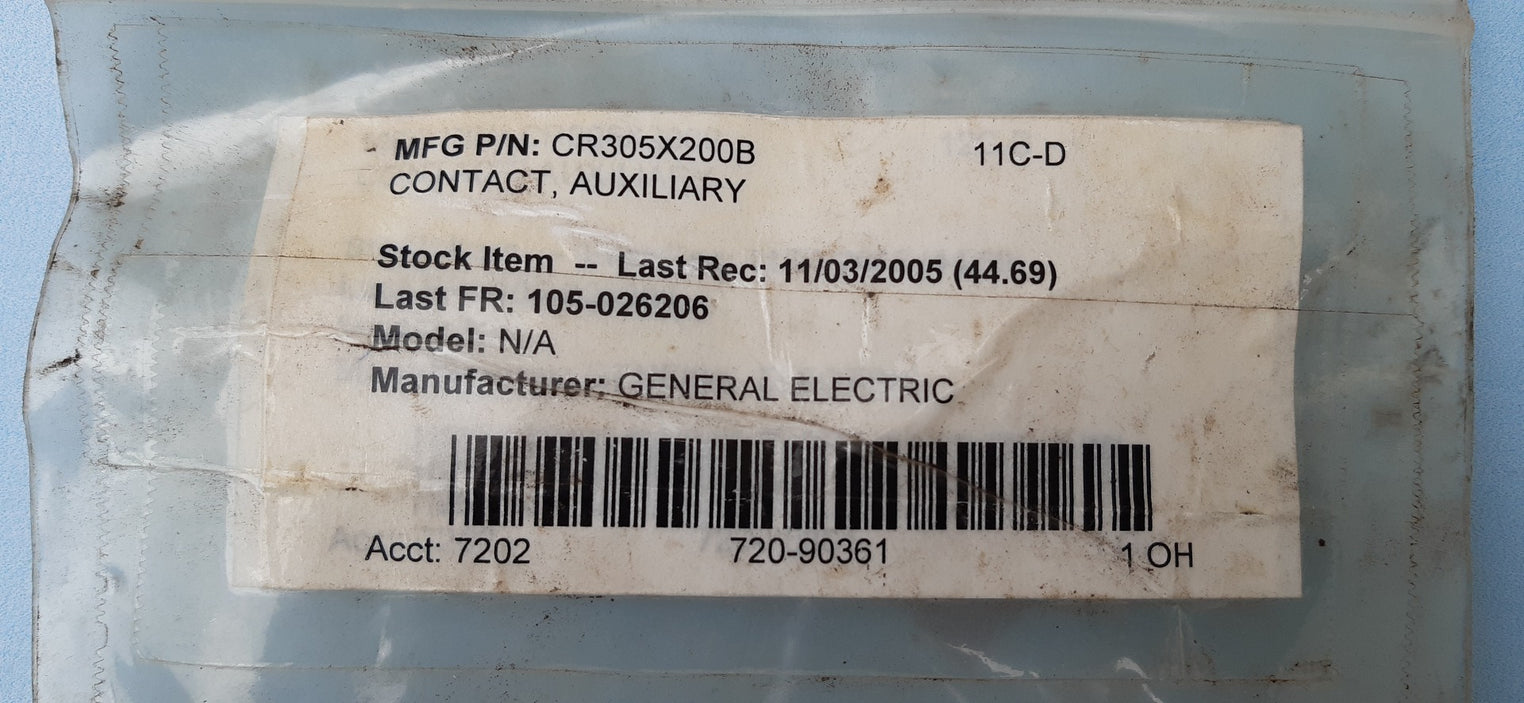 General electric cr305x200b auxiliary contact