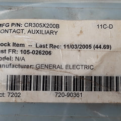 General electric cr305x200b auxiliary contact
