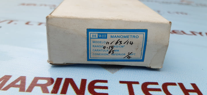 Dewit 11/63/14 manometro pressure gauge