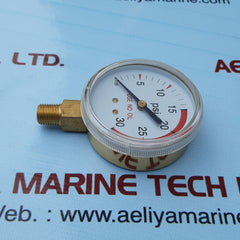 21/2"x30 psi 0-30 pressure gauge