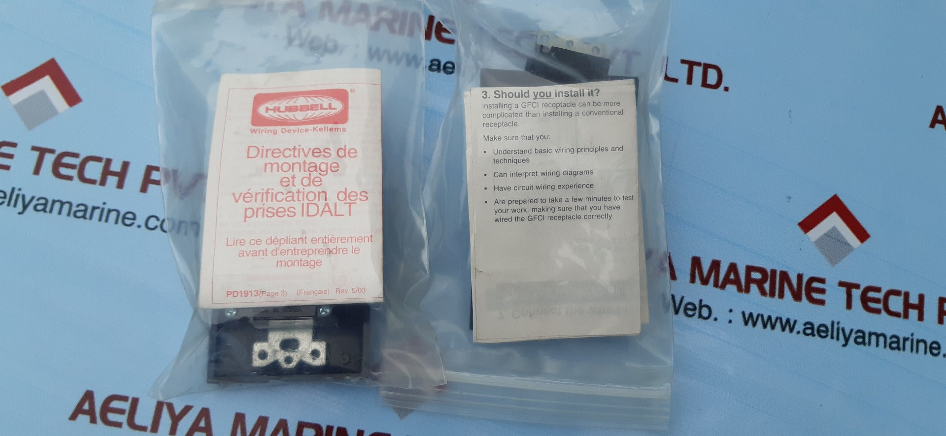 Hubbell ground fault duplex receptacle gfr5252a 