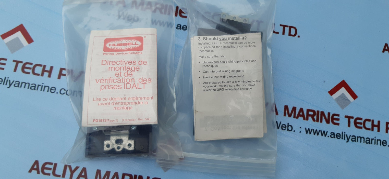 Hubbell ground fault duplex receptacle gfr5252a 