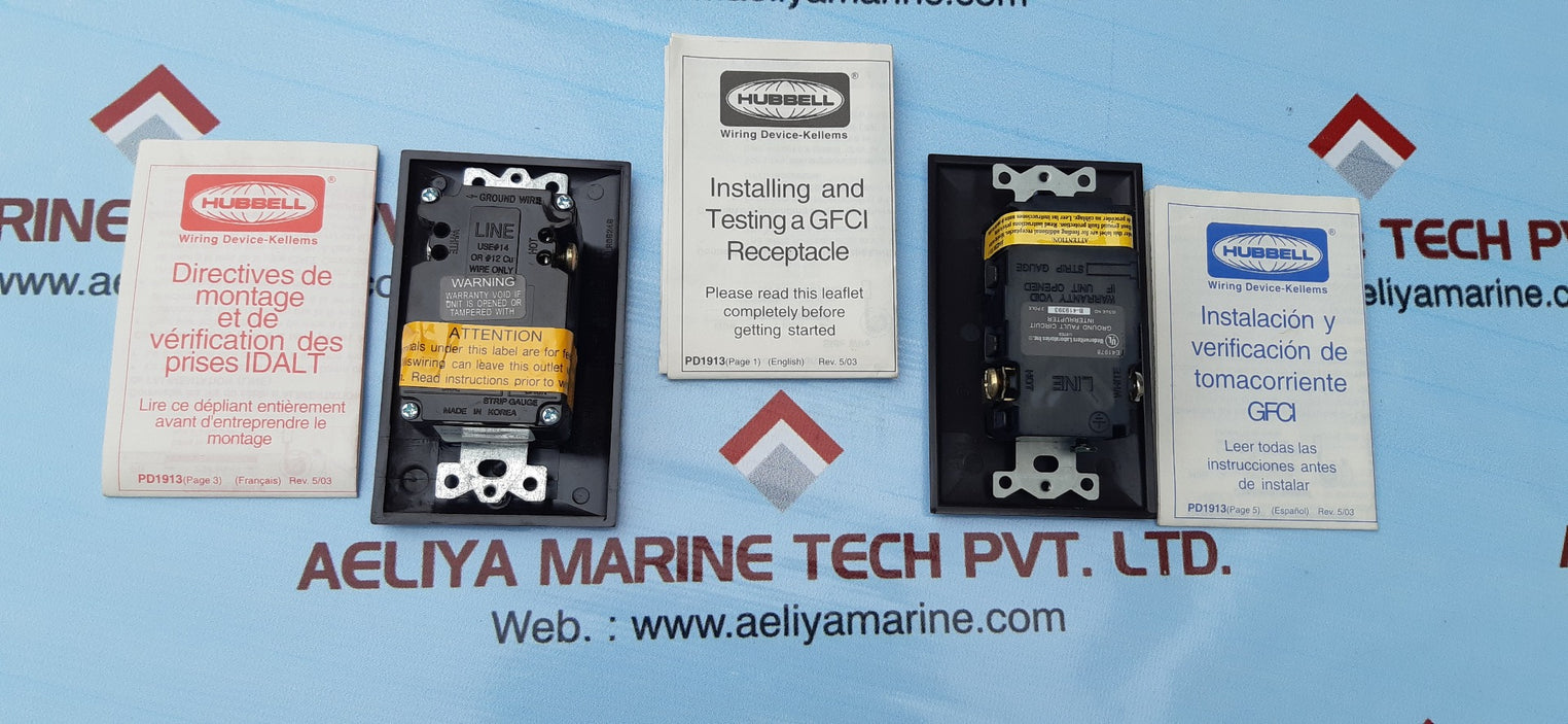 Hubbell ground fault duplex receptacle gfr5252a 