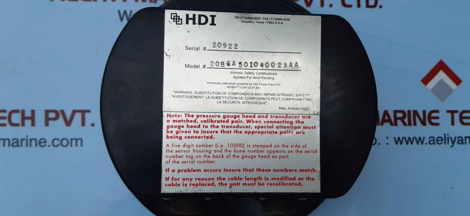Hdi pressure gauge 20b6a50104002aaa