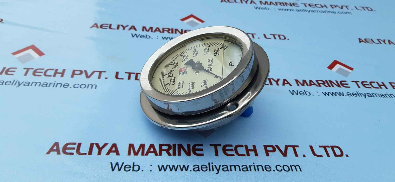 Stewarts 316 s.s.tube and socket pressure gauge 0-5000