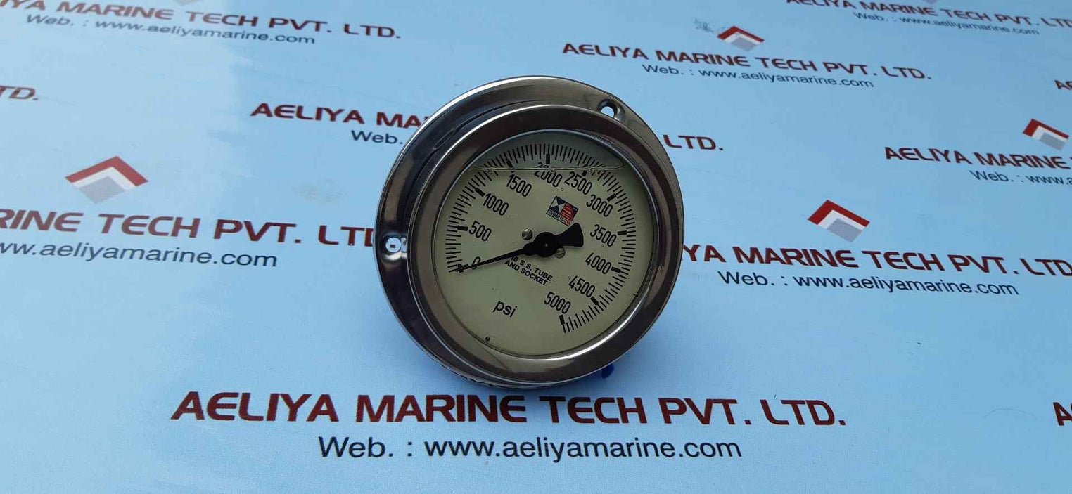 Stewarts 316 s.s.tube and socket pressure gauge 0-5000