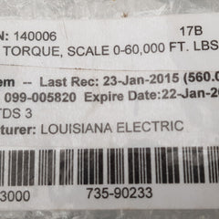 Louisiana electric rig tds 3 scale meter