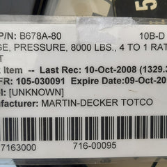 Martin decker b678a-80 pressure gauge 