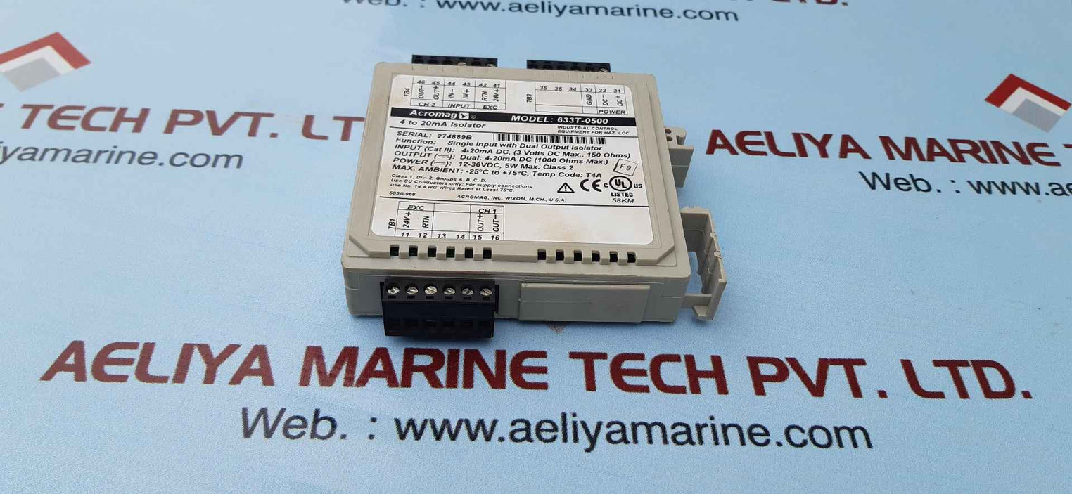 Acromag 633t-0500 splitter isolator 4 to 20ma