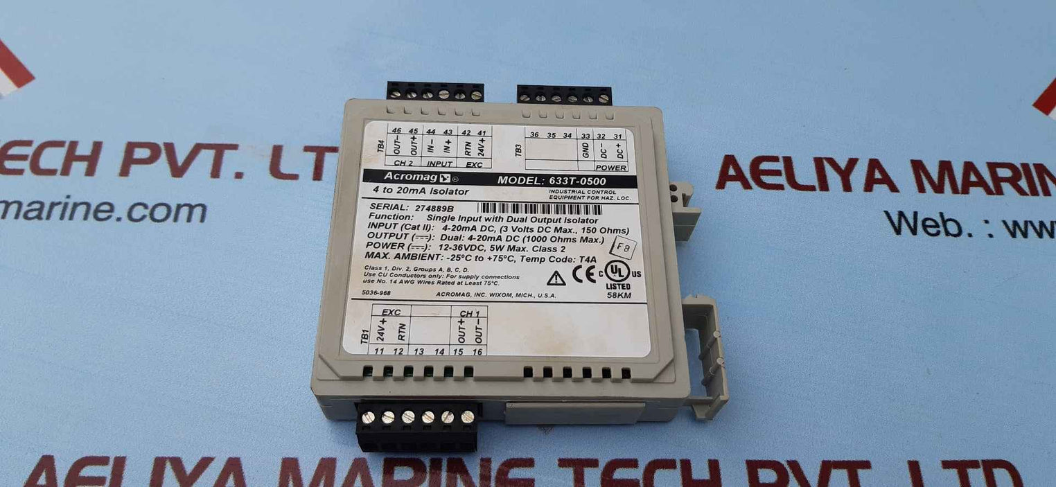 Acromag 633t-0500 splitter isolator 4 to 20ma