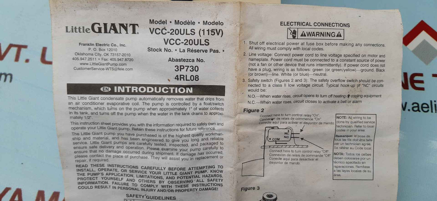 Little giant vcc-20uls 115v hp condensate removal pump