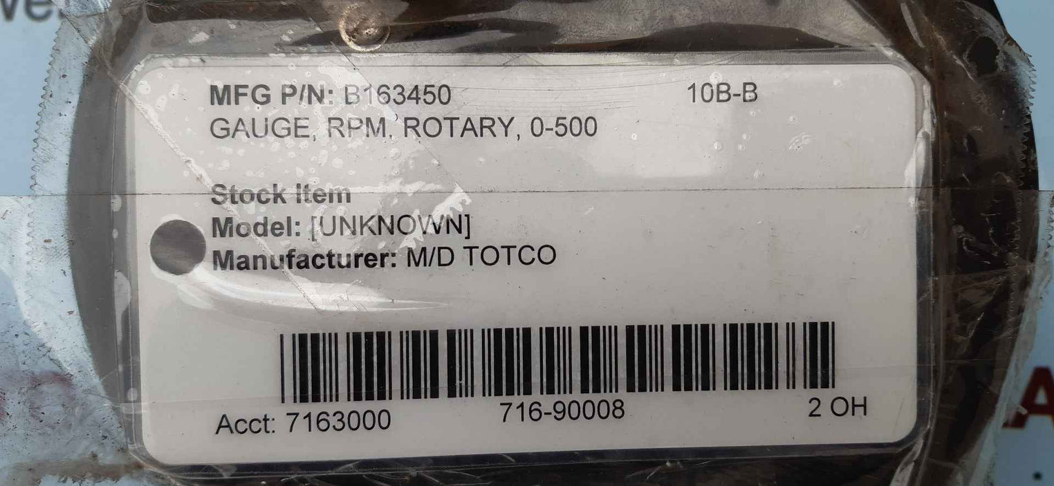 Martin decker b1634-50 gauge rpm 0-500