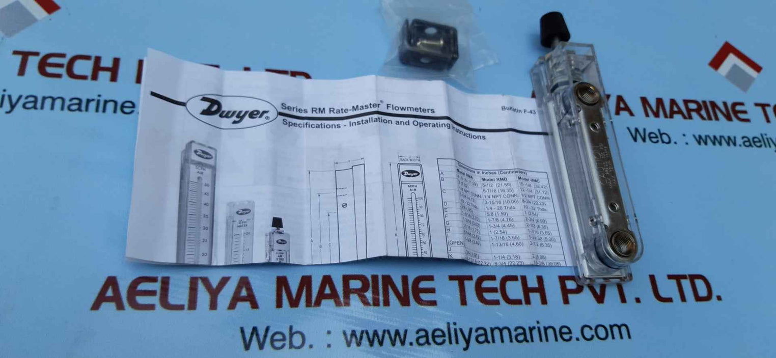Dwyer rma-32-tmv flowmeter 100psi cc\min water