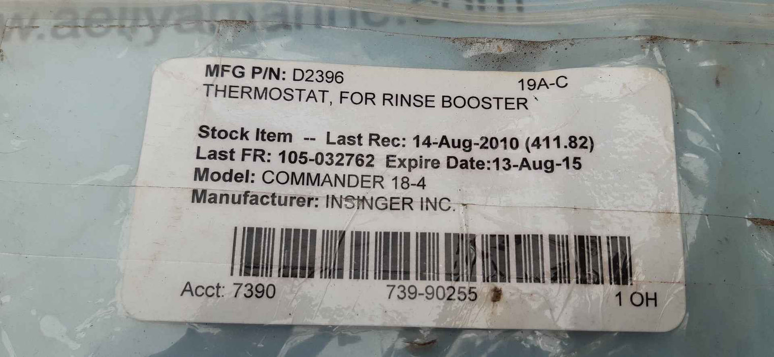 Insinger d2396 thermostat
