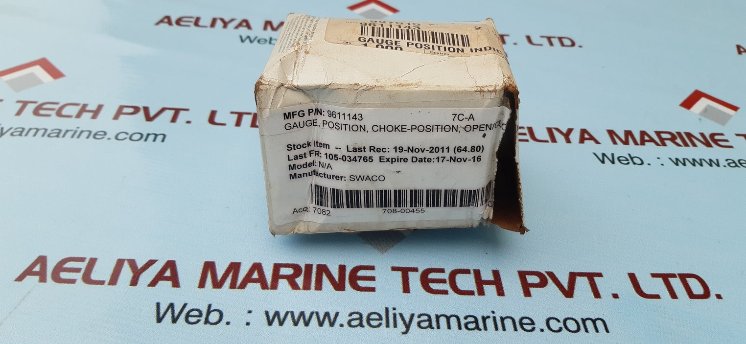 Mi swaco gauge position open close 9611143