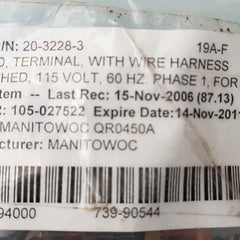 Manitowoc 20-3228-3 wiring harness 60hz
