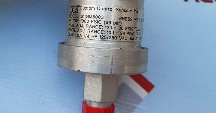 Custom control sensors 611gm8003 dual snap pressure switch 1000psig