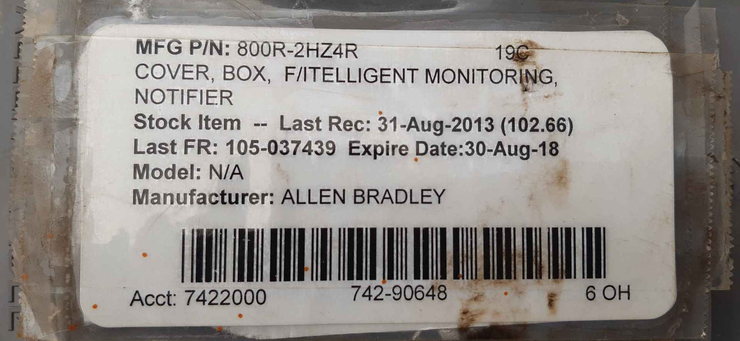 Allen-bradley 800r-2hz4r ser b hole pushbutton enclosure