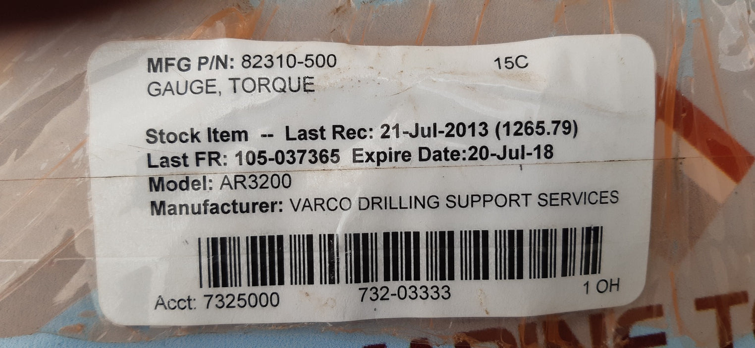 Md totco 10035453-001 torgue gauge