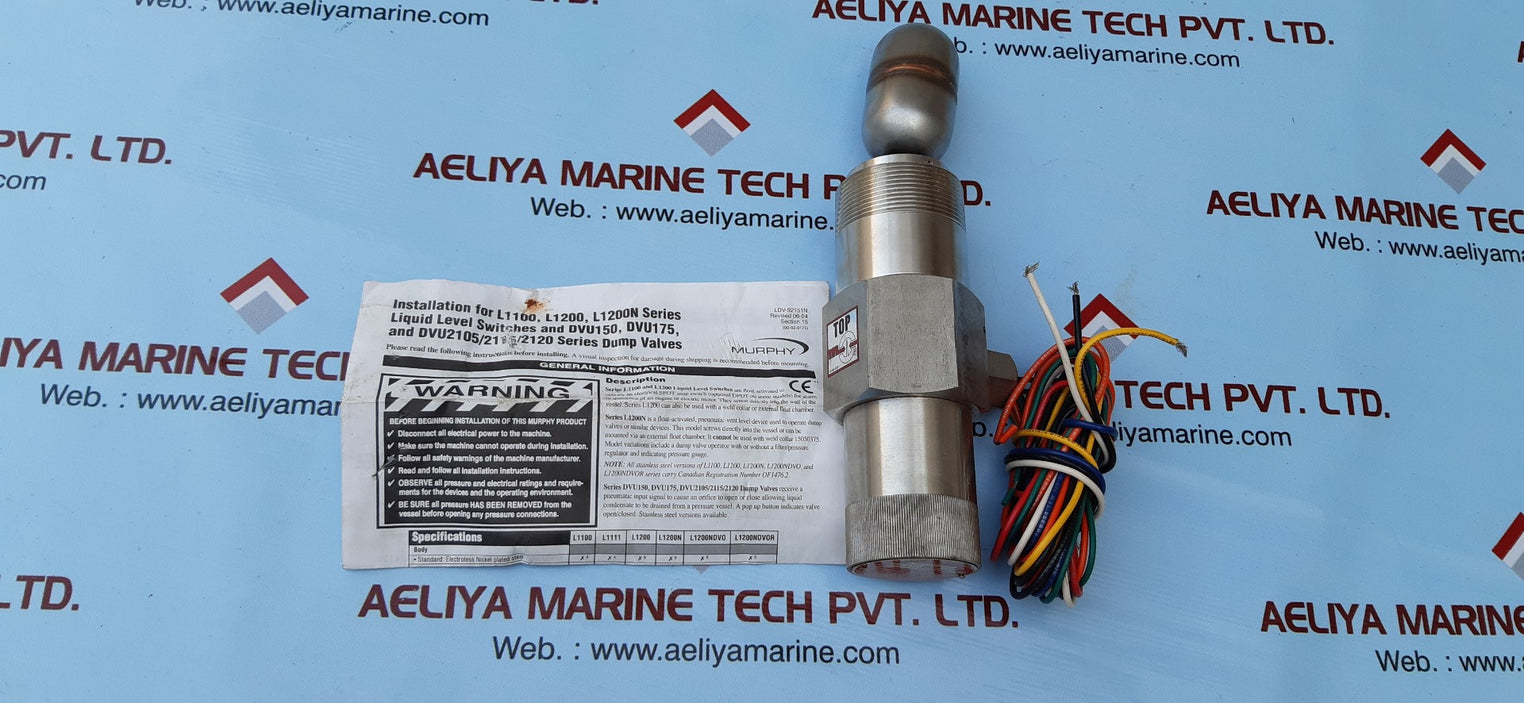 Frank w.murphy l1200ss-d-sf amps 10 1500 psi ss level float switch