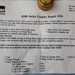 Parker 6100 series coupler repair kit 