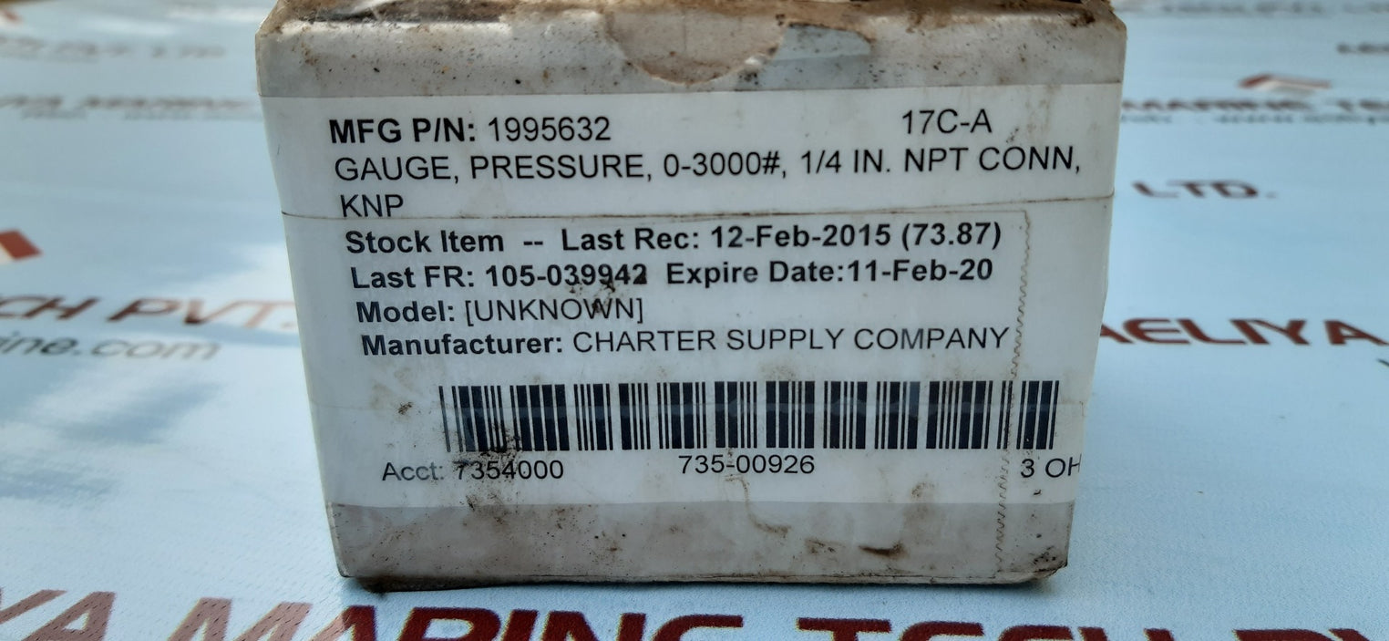 Mc daniel tube and socket 316ss pressure gauge 0-3000 psi