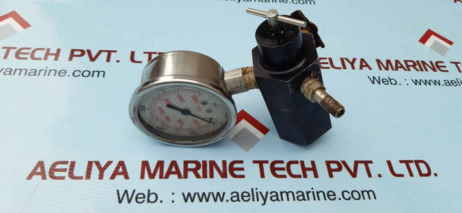 Pressure gauge 0-5000 psi glycerin 304ss case 316sstube & socket