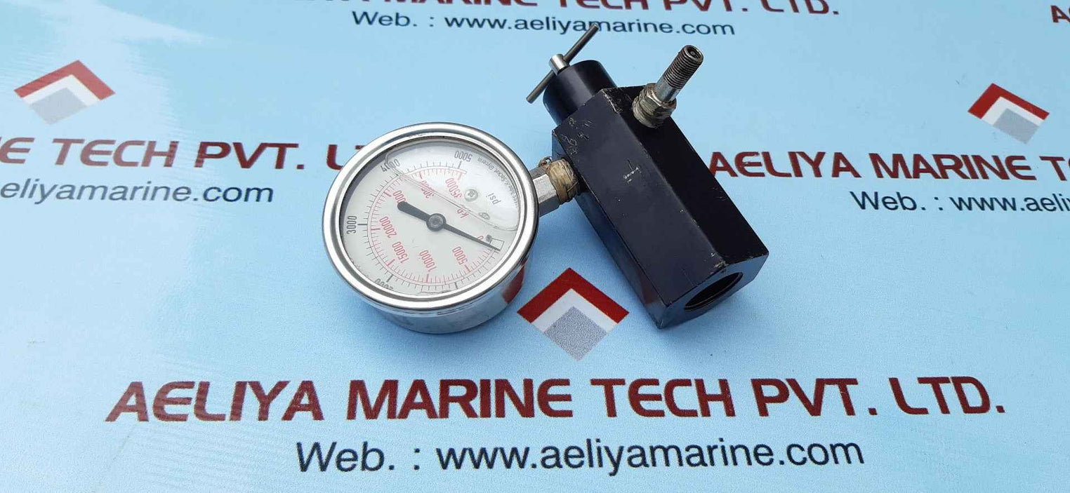 Pressure gauge 0-5000 psi glycerin 304ss case 316sstube & socket