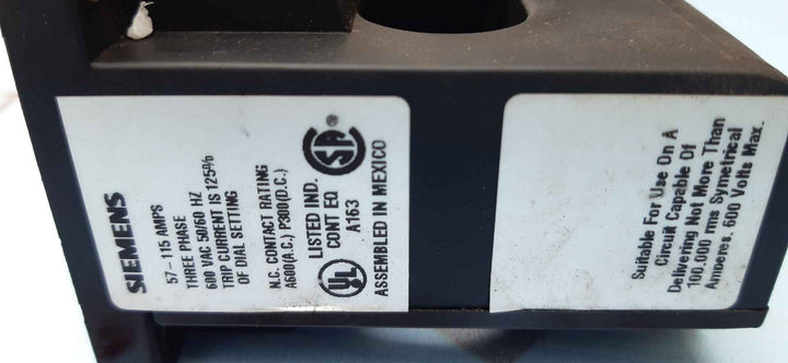 Siemens esp 100 solid-state overload relay 48bsl3m20