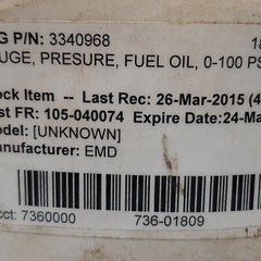 Marsh pressure gauge 0-100 psi