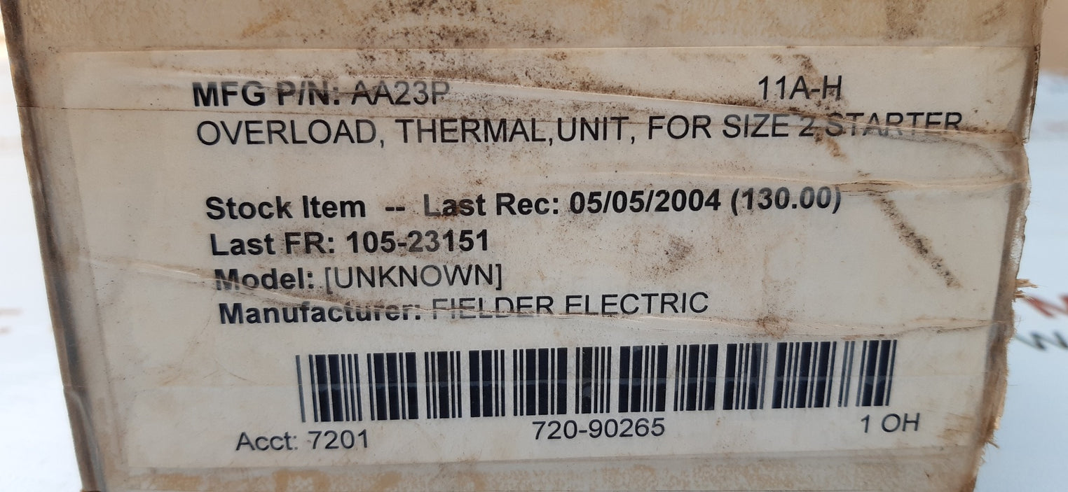 Westinghouse aa23p 3 pole model j thermal overload relay