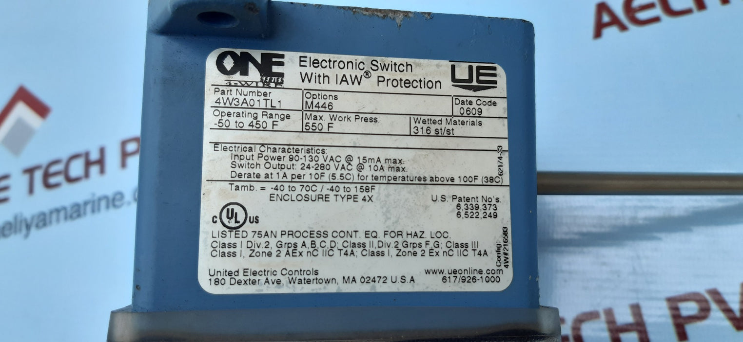 United electric 4w3a01tl1 temperature control switch