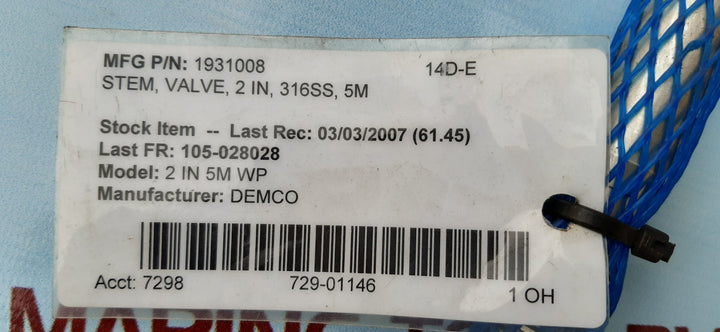 Stem valve 2 in 5m wp