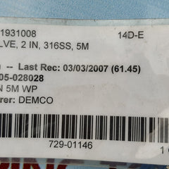 Stem valve 2 in 5m wp