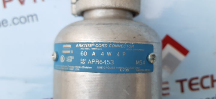 Crousf-hinds apr6453 m54 ark tite connector 60 amps 4w 4p