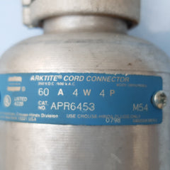 Crousf-hinds apr6453 m54 ark tite connector 60 amps 4w 4p