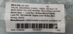 Burkert us10204 solenoid valve 2-way 1",120v