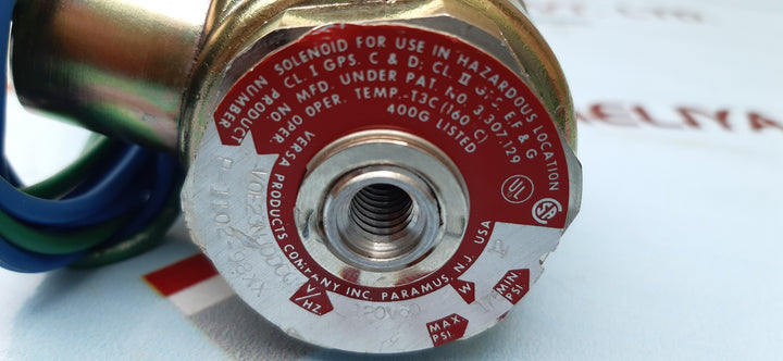 Versa e-3198-84xx-a120 solenoid valve 120v 60hz