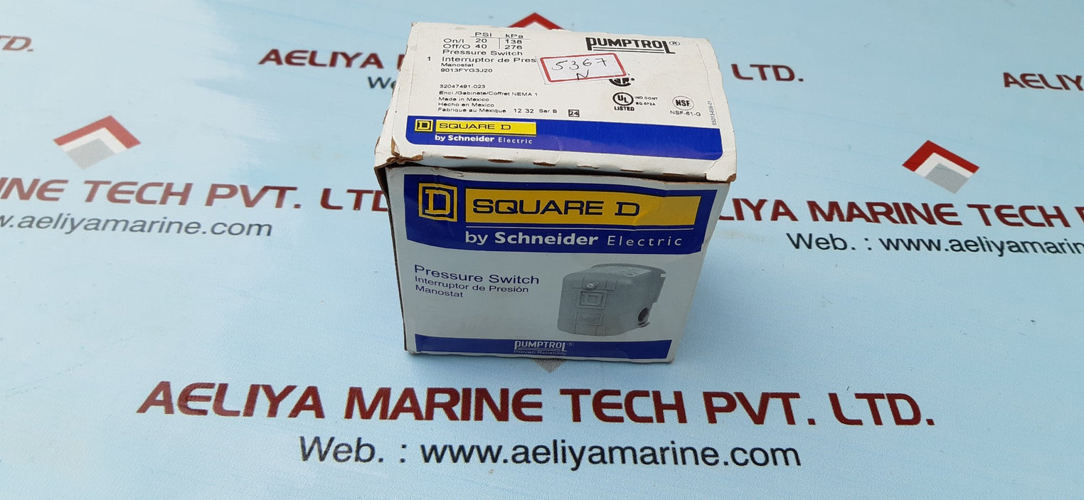 Square d fyg3 9013fyg3j20 pressure switch