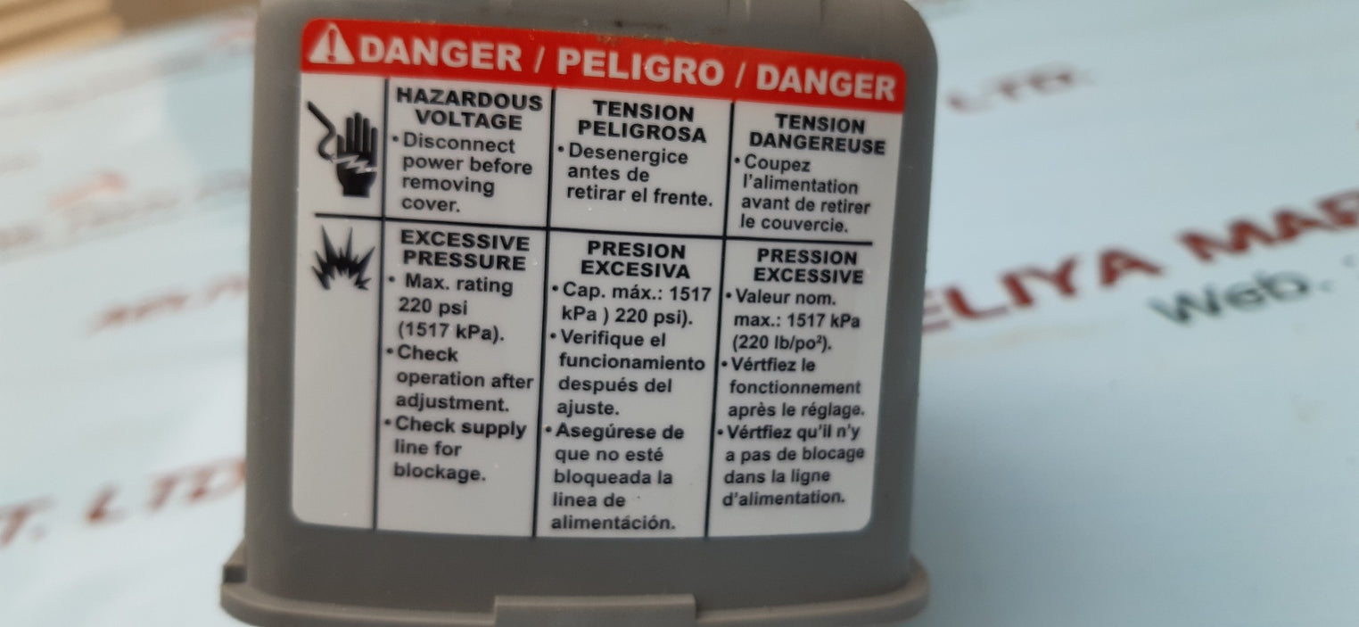 Square d fyg3 9013fyg3j20 pressure switch