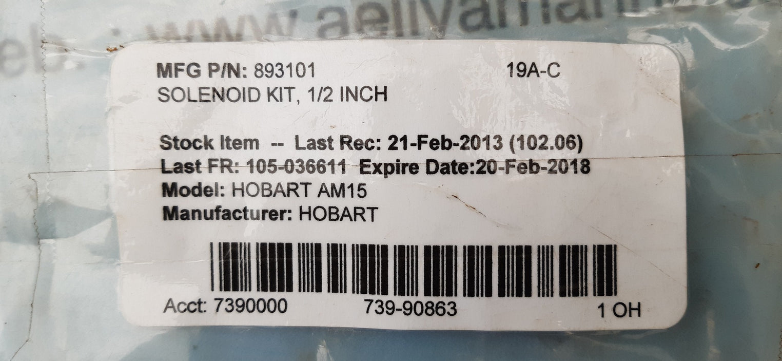 Hobart 893101 1/2 inch water solenoid valve kit