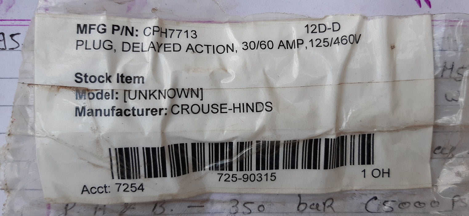 Crouse-hinds arktite cph7713 connector plug