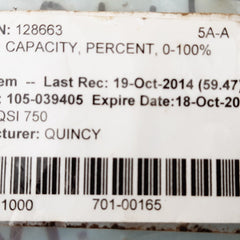 Quincy capacity 128663 gauge 0-100%