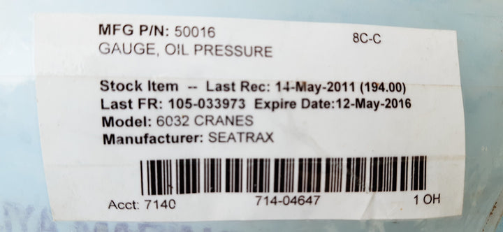 Cat oil pressure gauge 2w-3681 3710