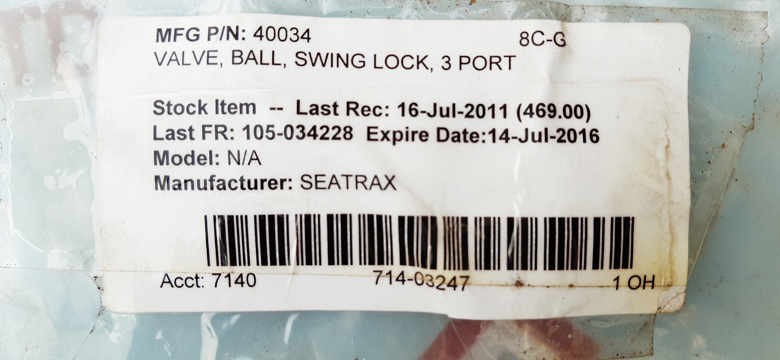 Swagelok ss-44xf4 stainless steel 3-way ball valve 1500 psig